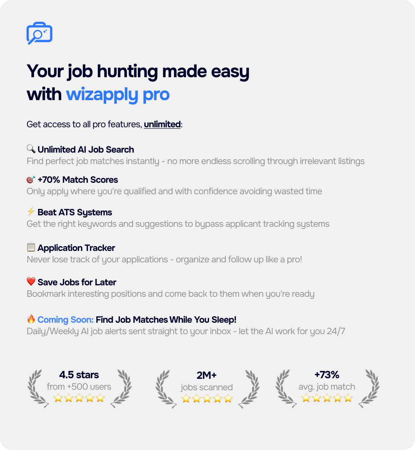 Wizapply Features